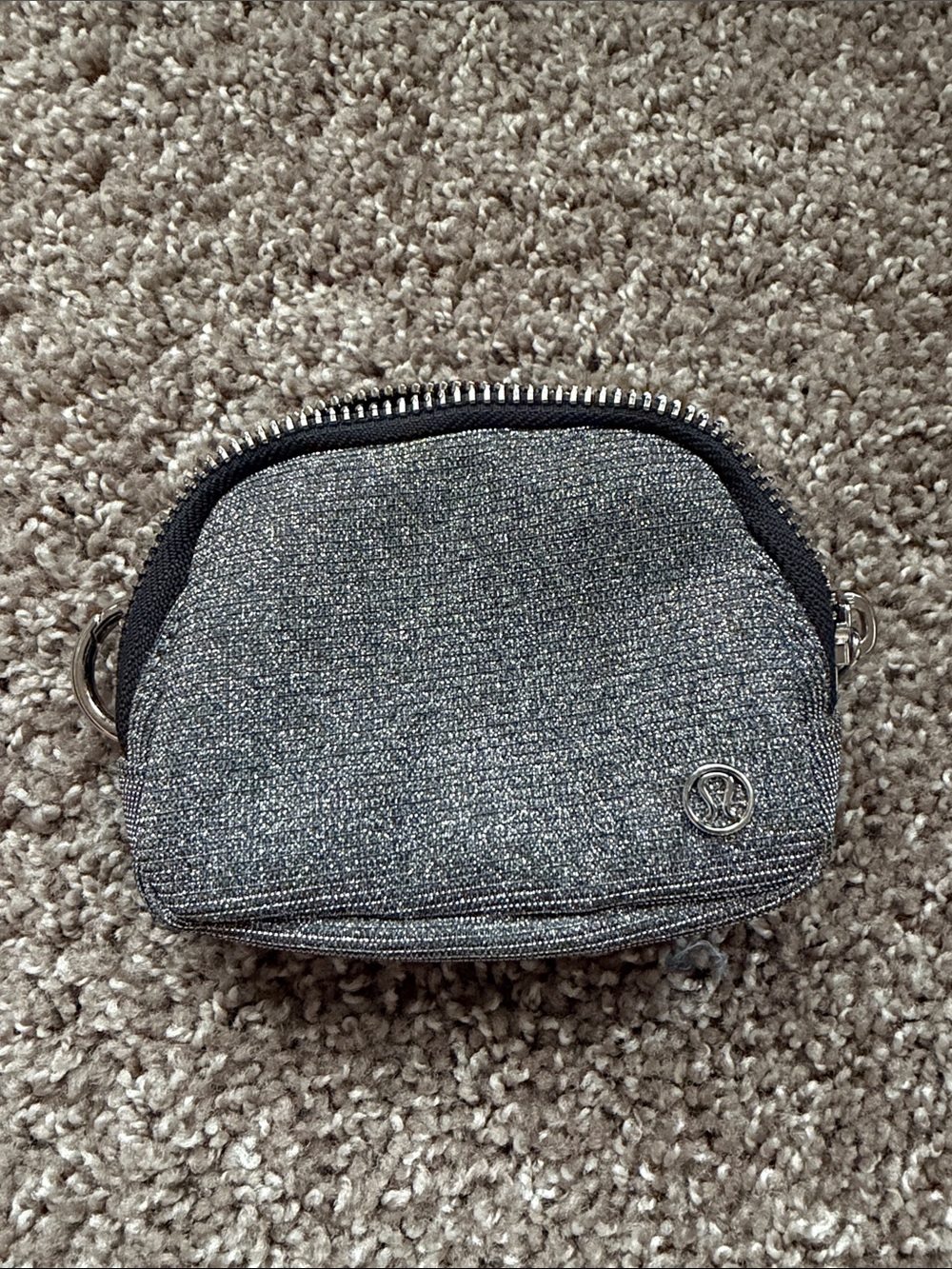 lululemon athletica Small Sparkle Silver Zipper Pouch